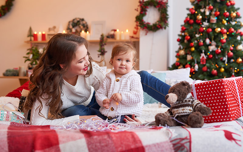 vestir bebé en Navidad